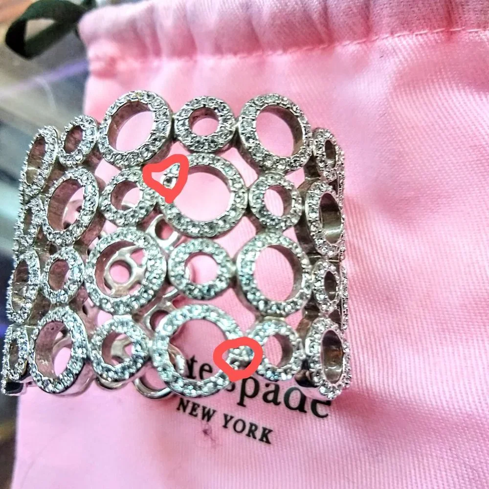 Kate Spade Silver Crystal Delicate Dots Cuff Bracelet - Picture 3 of 4
